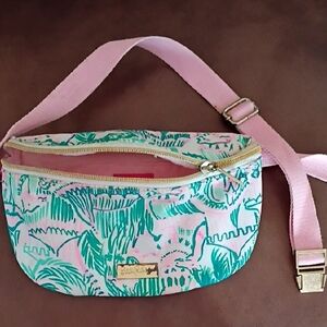 Lilly Pulitzer Pink and Green Tropical Fanny Pack